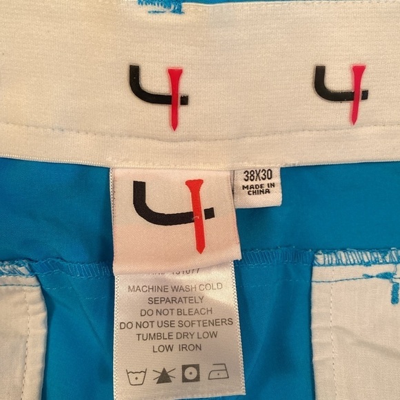 Short Par 4 Stretch Golf Pants Blue W38 L30 - Picture 6 of 8